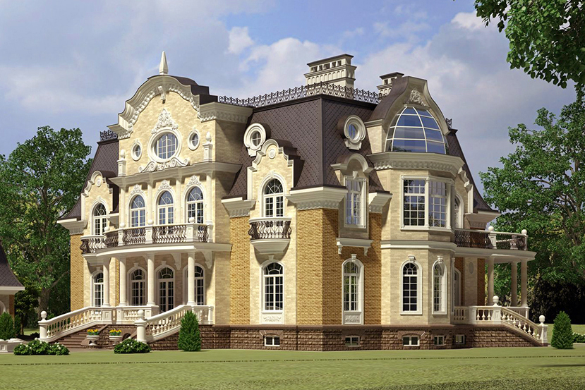 Дом с фасадной лепниной в стиле барокко